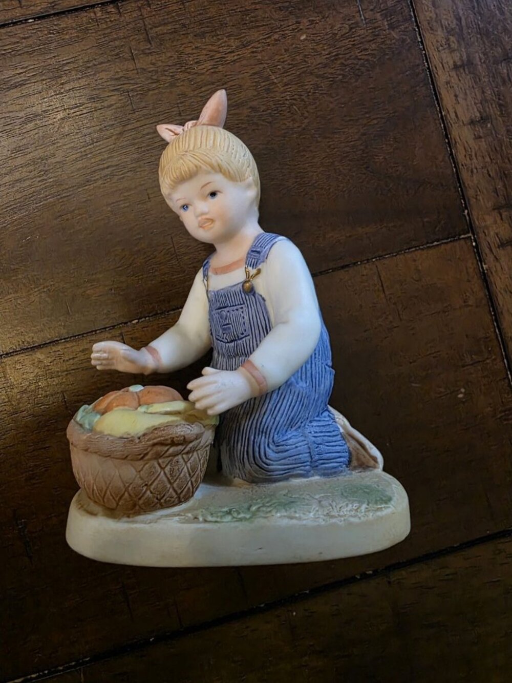 Homco Denim Days Home Interior Debbie 1985 Harvest Helper Thanksgiving Figurine